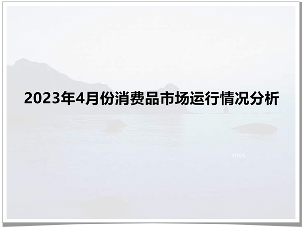 2023年4月份消费品市场运行情况分析